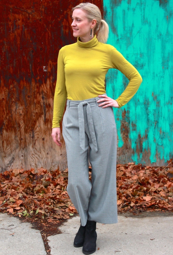 Paola Turtleneck in rayon-wool blend by Frivolous At Last